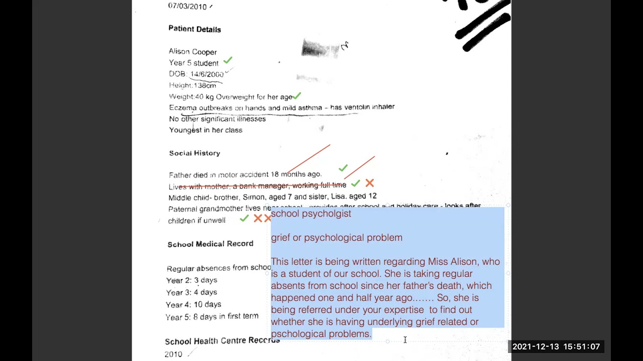 #oetwriting to school psychologist for #oetexam