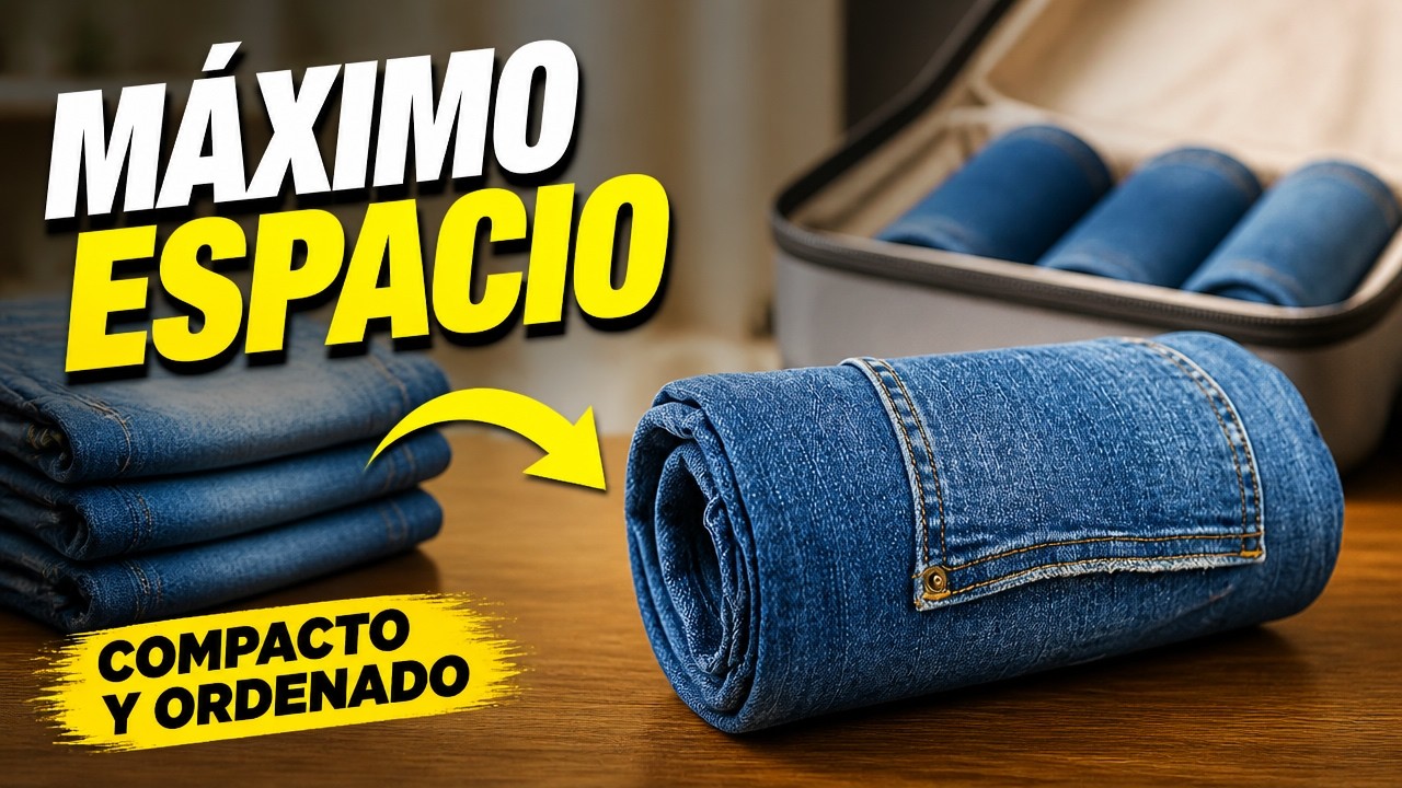 Como doblar Pantalones para mochila y maleta y ahorrar espacio