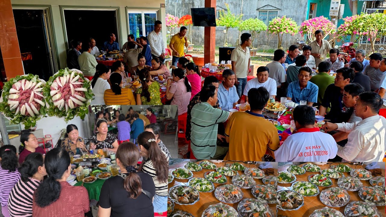 Đám giỗ Miền Tây rất đông chị em phụ giúp nấu nhiều món ngon hấp dẫn. CTMT 