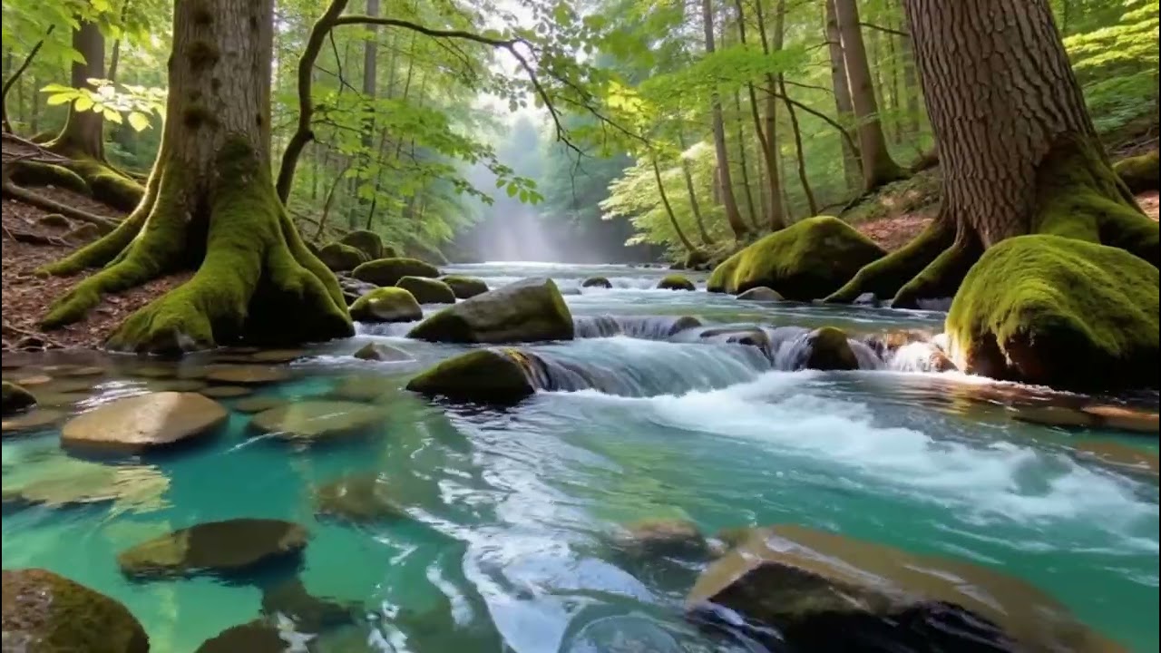 Crystal Clear River Stream in 4K for Deep Sleep 🌿 Relaxing Nature Loop Video