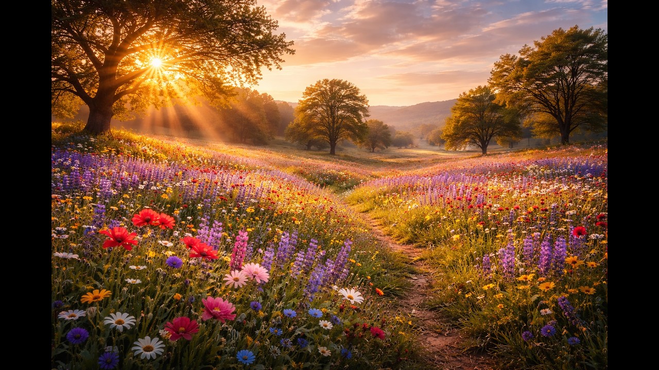 Sunset & Fireflies Meadow Relaxation - Deep Calm | 90min