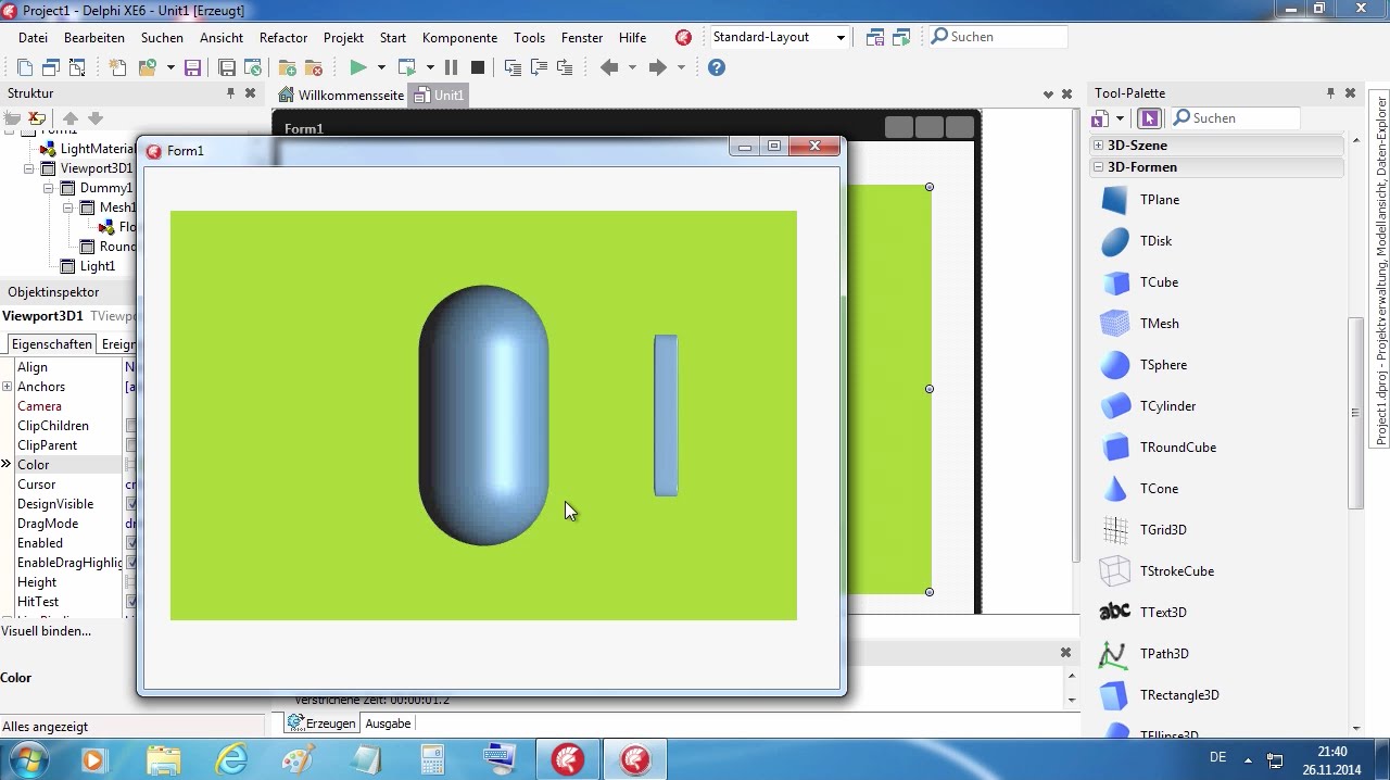 Tutorial: Capsule 3D in FireMonkey XE6 (Delphi XE6)