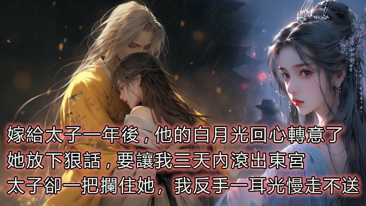 嫁給太子一年後，他的白月光回心轉意了,她放下狠話要讓我三天內收拾東西滾出東宮，太子卻一把攔住她，我反手上去就給她一耳光，慢走不送。