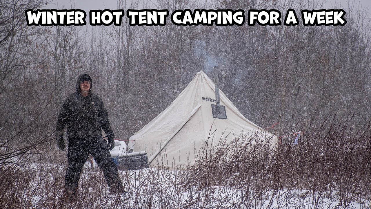 Weeklong Winter Car Camping In A Hot Tent (With 2 Snowstorms!)