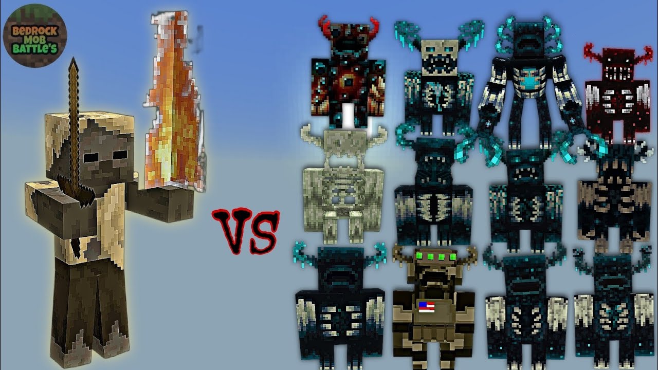 Husk Titan (by Firey) vs Warden | Minecraft Bedrock | Mob Battle