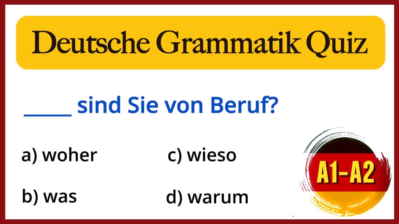 Deutsch Grammatik Test | Challenge dein Wissen A1-A2 | Deutsch als Fremdsprache