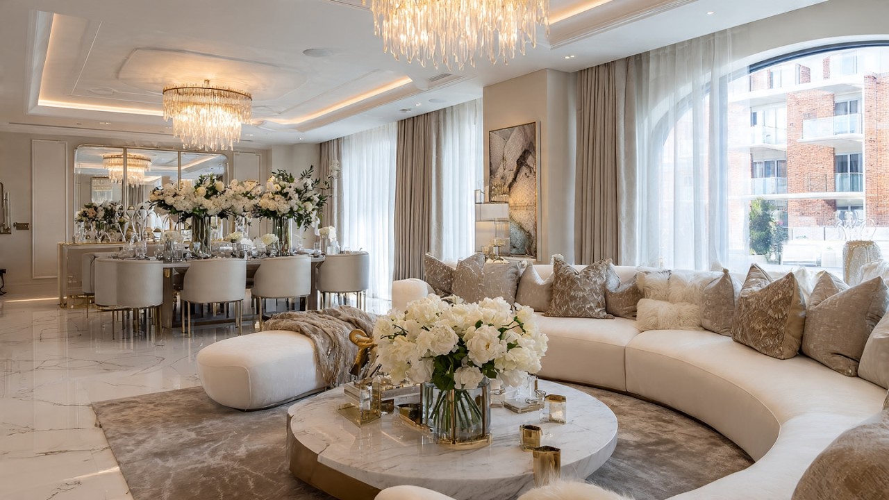 Timeless Neutrals: Ultra-Luxury Homes in Soft Ivory & Champagne Tones