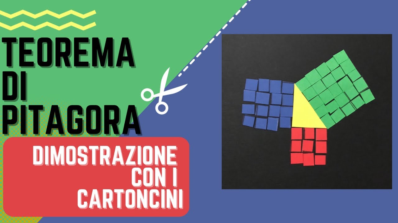Dimostrazione del teorema di Pitagora con i cartoncini | Videolezione di Geometria