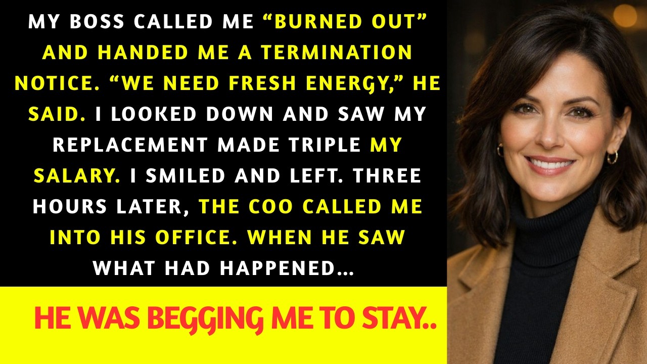 Called me 'Burned Out' While My Replacement Made Triple — 3 Hours Later, the COO Was Begging Me Back