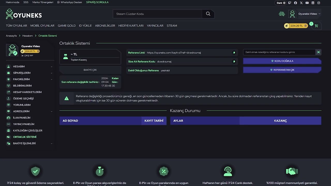 Oyuneks Ortaklık Sistemi - Referansa Nasıl Katılırım?  - oyuneks.com 