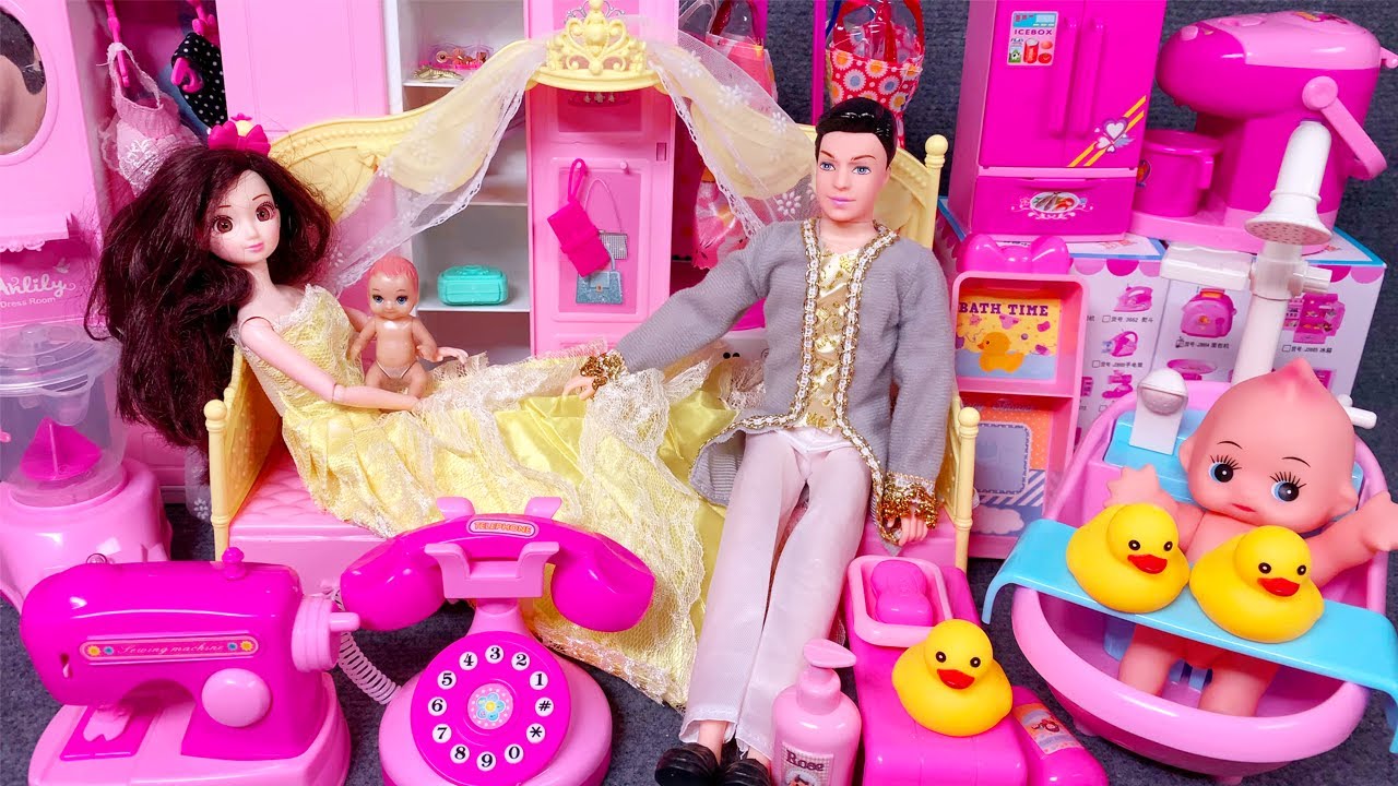 7 minutos de satisfacción con el unboxing del dormitorio y boda princesa Barbie | Reseña ASMR