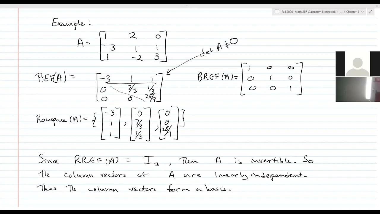 Rowspace, Colspace and Rank-Nullity Theorem Lecture