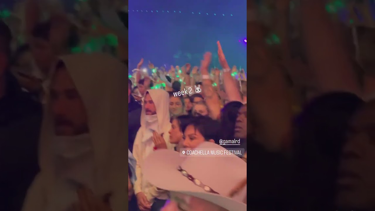 Kendall and Kris Jenner watch Bad Bunny concert at Coachella