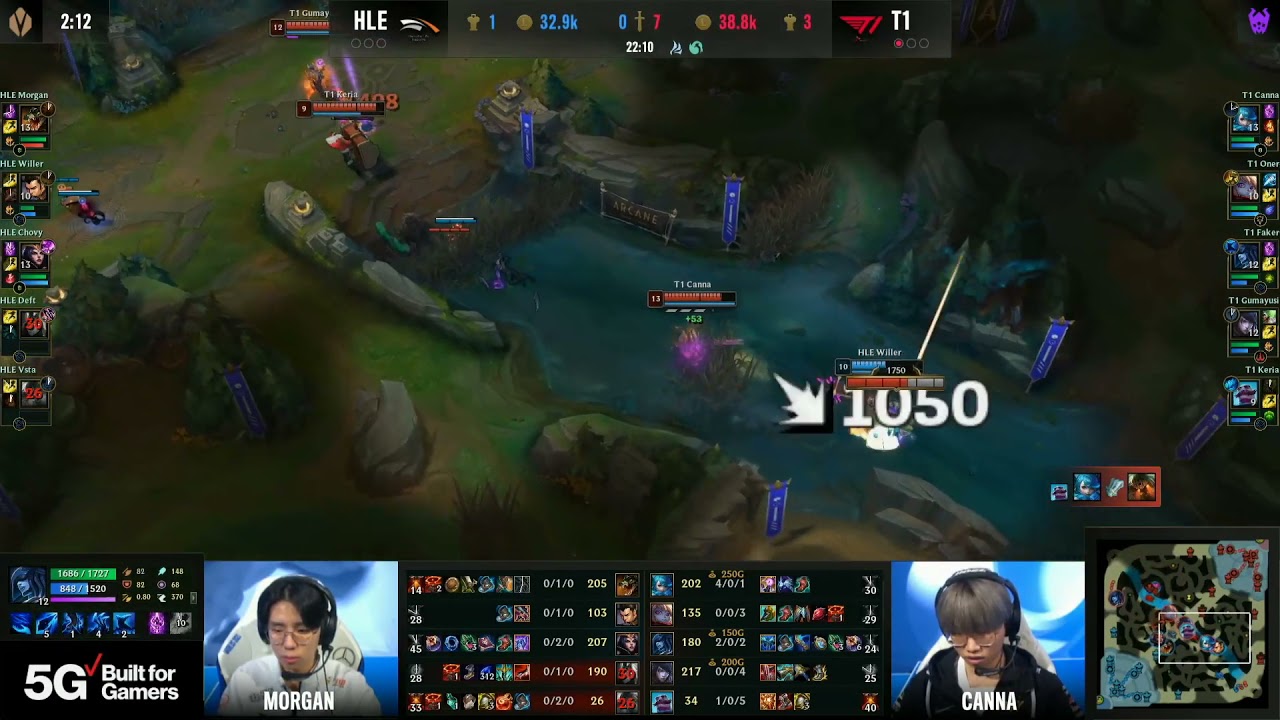 Canna TRIPLE KILL vs HLE in the Quarter finals Worlds 2021