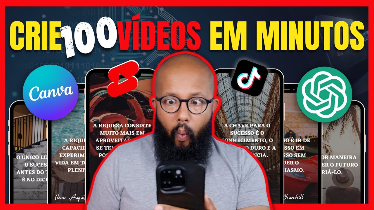 💪 RÁPIDO e SIMPLES: Crie 100 VÍDEOS automaticamente com ChatGPT & Canva!