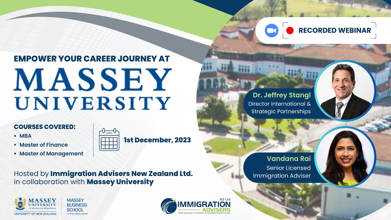 Webinar Recording - Massey University Business School Leads the Way | Vandana Rai | Dr. Jeffrey