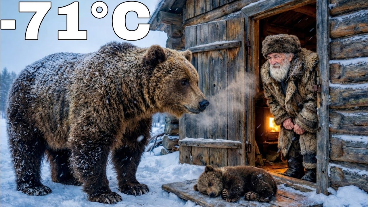 A wild bear brought its sick cub to this 80 year old man in  -71 degree weather! 🐻