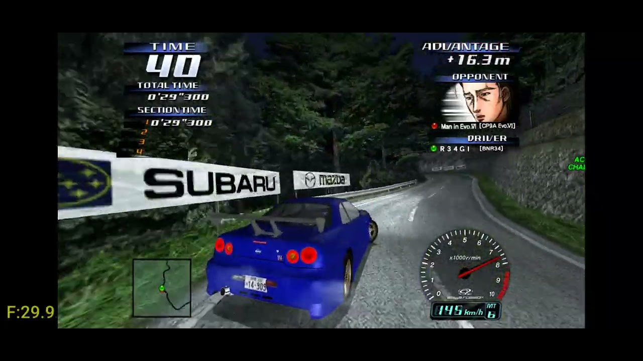 Initial D Arcade Stage 3 - Legend Of The Streets W/ Nissan R34 GTR Pt 26(Flycast)