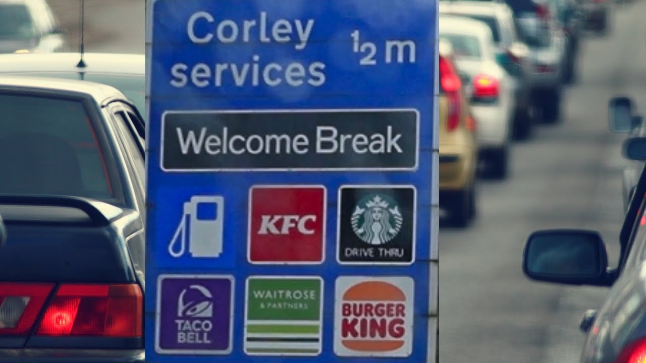 🚗⛽🚻☕🍔🛌M6 CORLEY SERVICES Northbound🛌🍔☕🚻⛽🚗