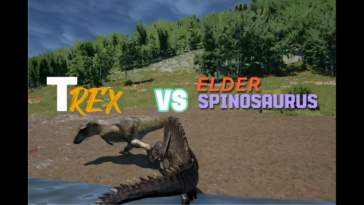 Elder Spinosaurus vs Trex #dinosaur #gaming #theisle  #tyrannosaurusrex  #survival