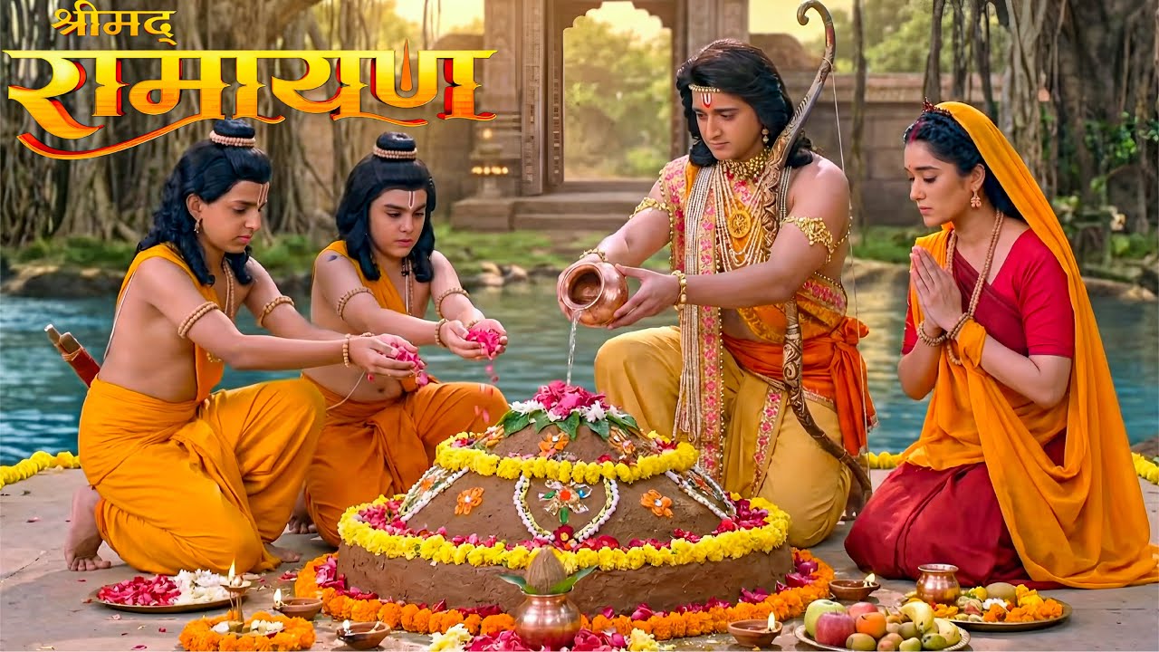 जब राम, सीता और लव-कुश ने एक साथ की पूजा, स्वर्ग से बरसा आशीर्वाद || Shrimad Ramayan