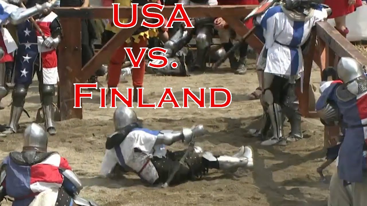 Finland vs. USA, women 5 vs. 5, Buhurt Fight