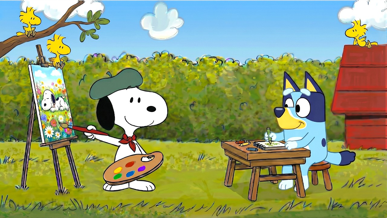 Snoopy & Bluey’s Happy Study Time 📚 Calm Lofi Beats for Focus 🎶 Peaceful Lofi Study with Bluey