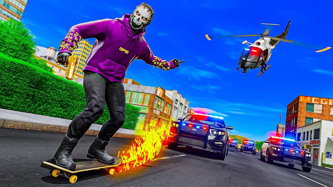 Fast Skateboard Annoying Cops In GTA 5 RP