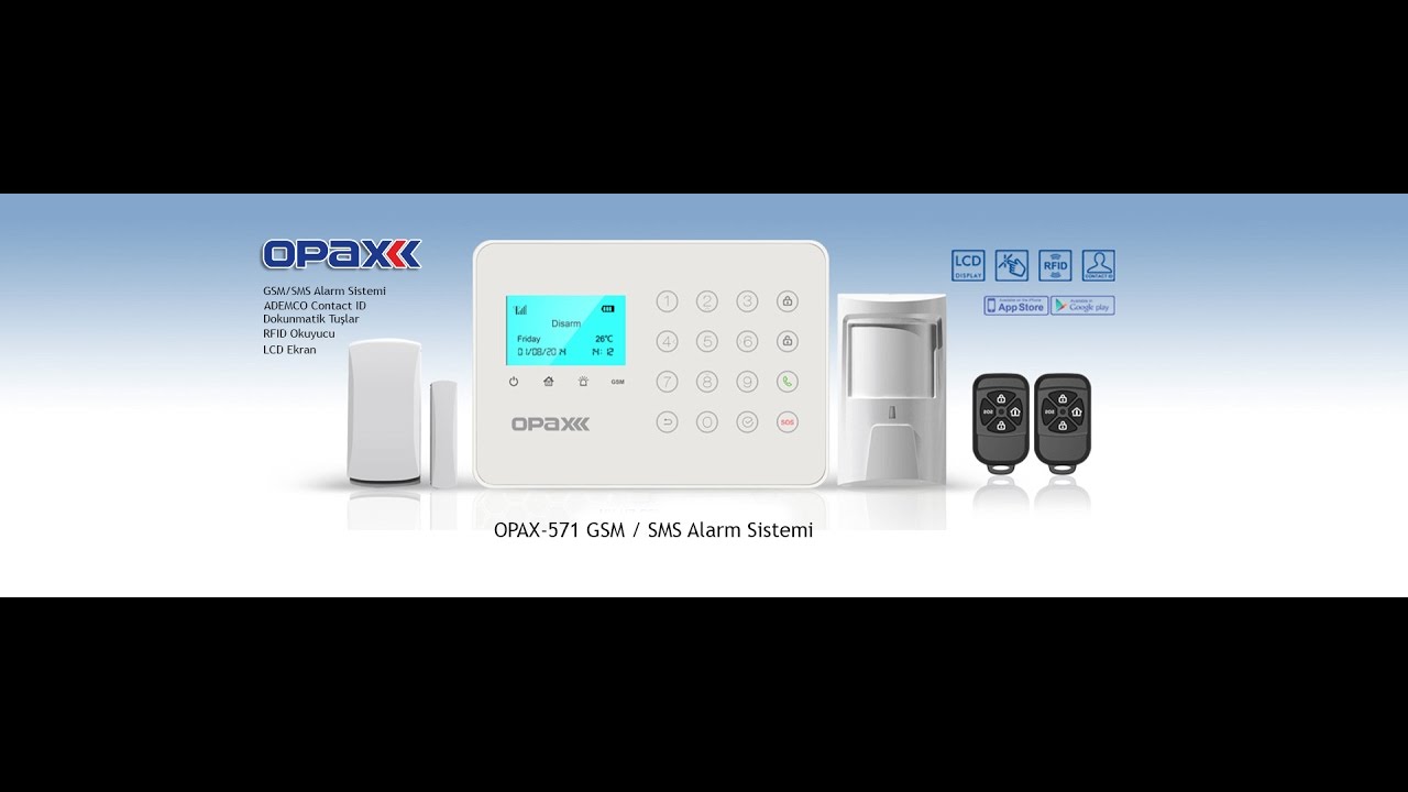 OPAX-571 GSM / SMS Kablosuz ve Kablolu Alarm Seti