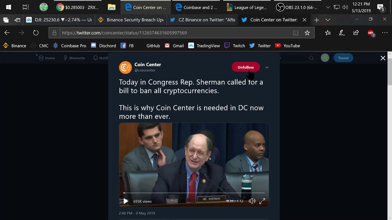 GMB: BTC BLOWING PAST RESISTANCE!! Binance HACKED?? Congress wants to OUTLAW CRYPTO!!