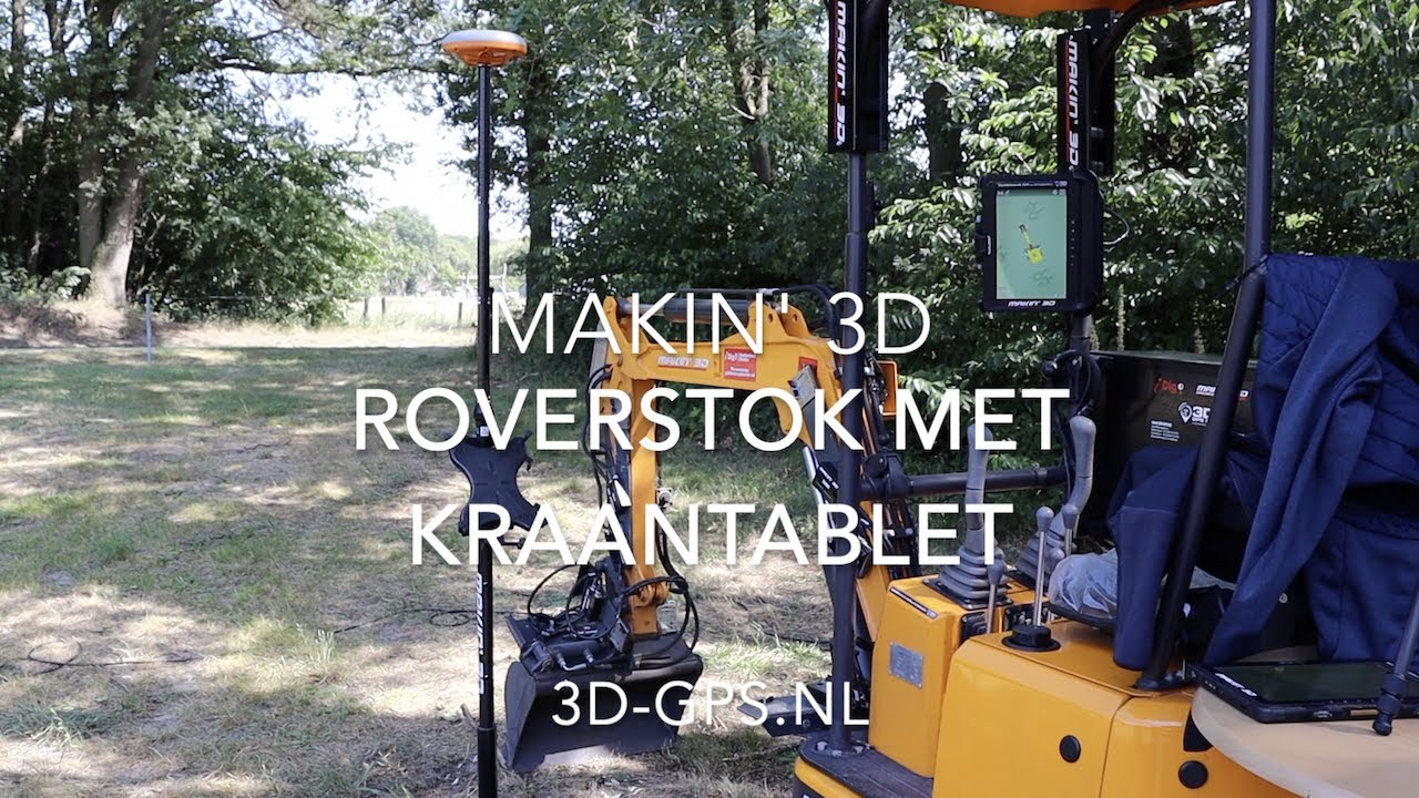 Makin 3D GPS NL Roverstok met kraan tablet