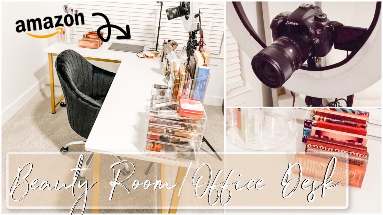 NEW BEAUTY ROOM / OFFICE DESK | AMAZON TRIBE SIGNS L SHAPED DESK