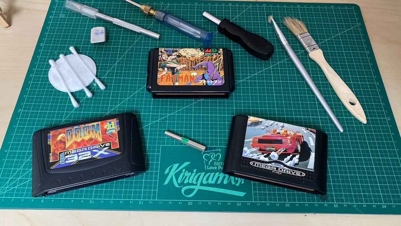 ENTRETIEN SEGA MEGA DRIVE & 32X démonter et nettoyer ses jeux cartouches EUR JAP US
