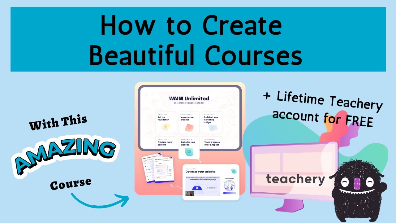 How to Create Beautiful Courses | Wondering Aimfully Course | Teachery Platform Overview