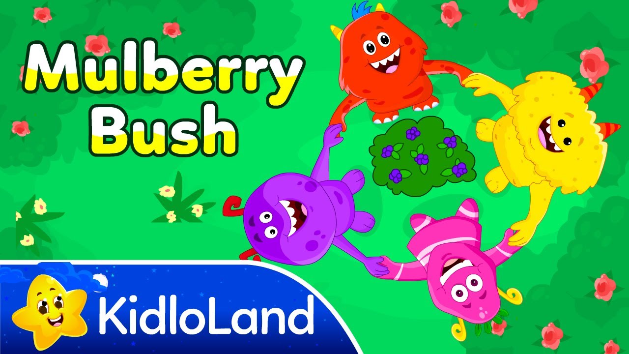 Here We Go Round The Mulberry Bush + More Nursery Rhymes for Children | Chomping Monsters KidloLand