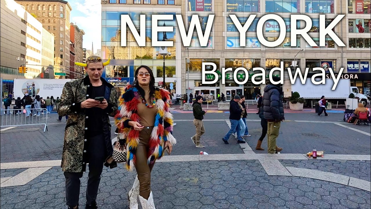 New York - Walking tour Broadway Manhattan NYC 4К 60fps