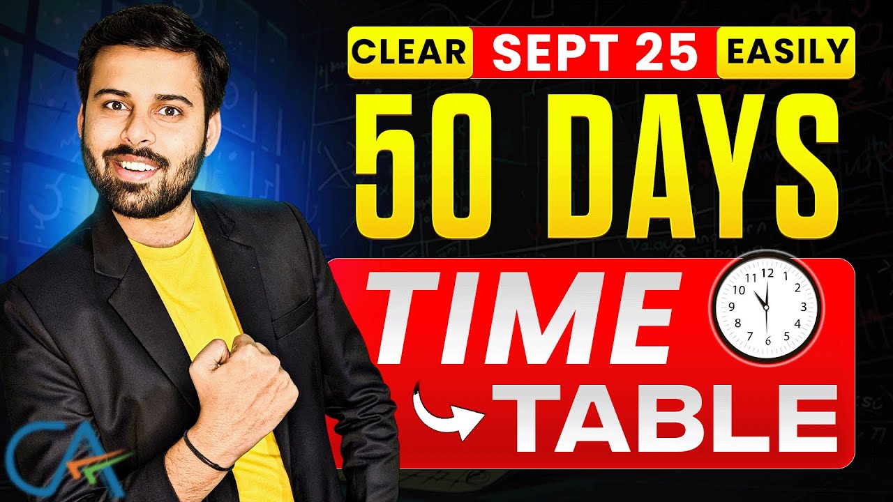 CA Foundation 50 Days Master Plan For Sep 25