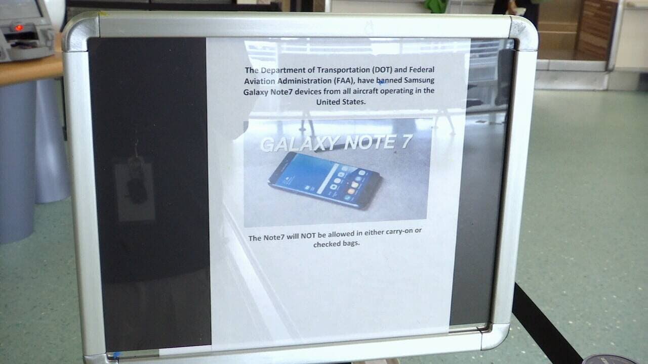 Galaxy Note 7 banned from flights