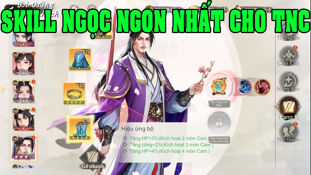Thiếu Niên Ca Hành: Khởi Động Tấy Skill Ngọc Ngon Nhất Cho Tướng Thần Mới Triệu Ngọc Chân