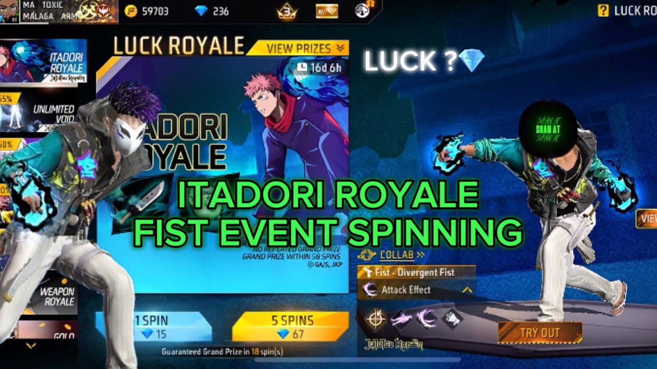 🤯ITADORI FIST KITTUMO?❤️‍🔥😜SPINNING FIST EVENT🥶LUCK? UNDO 