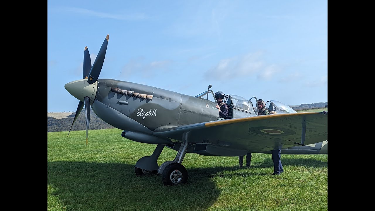 Spitfire at Compton Abbas Airfield with Aero Legends   September 2023   HD 720p