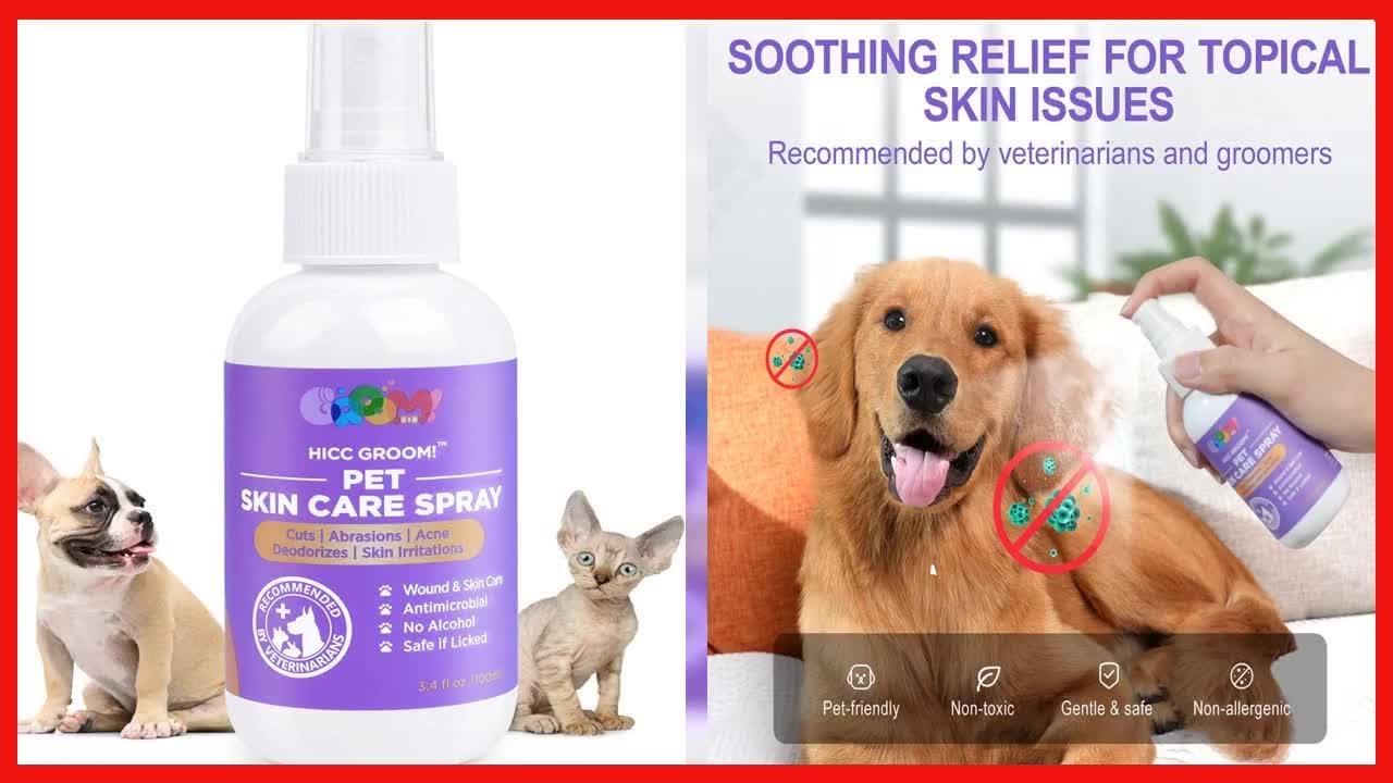 HICC GROOM! Pet Skin Care Spray | Itch Relief for Sensitive Skin | Care for Skin Issues, Hot Spots,