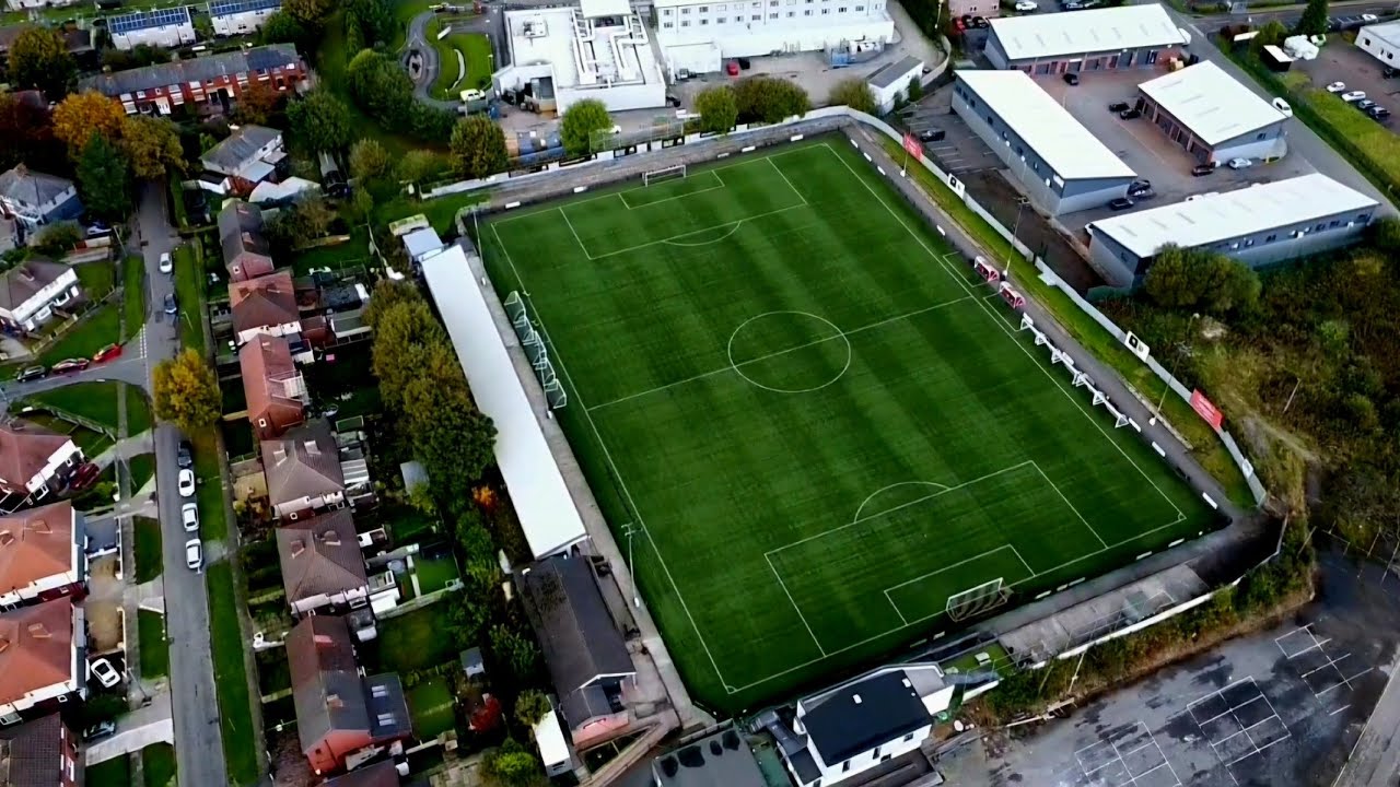 Flight out over Darwen Football Club,  Darwen Cricket Club, and also Darwen M65 Services.....