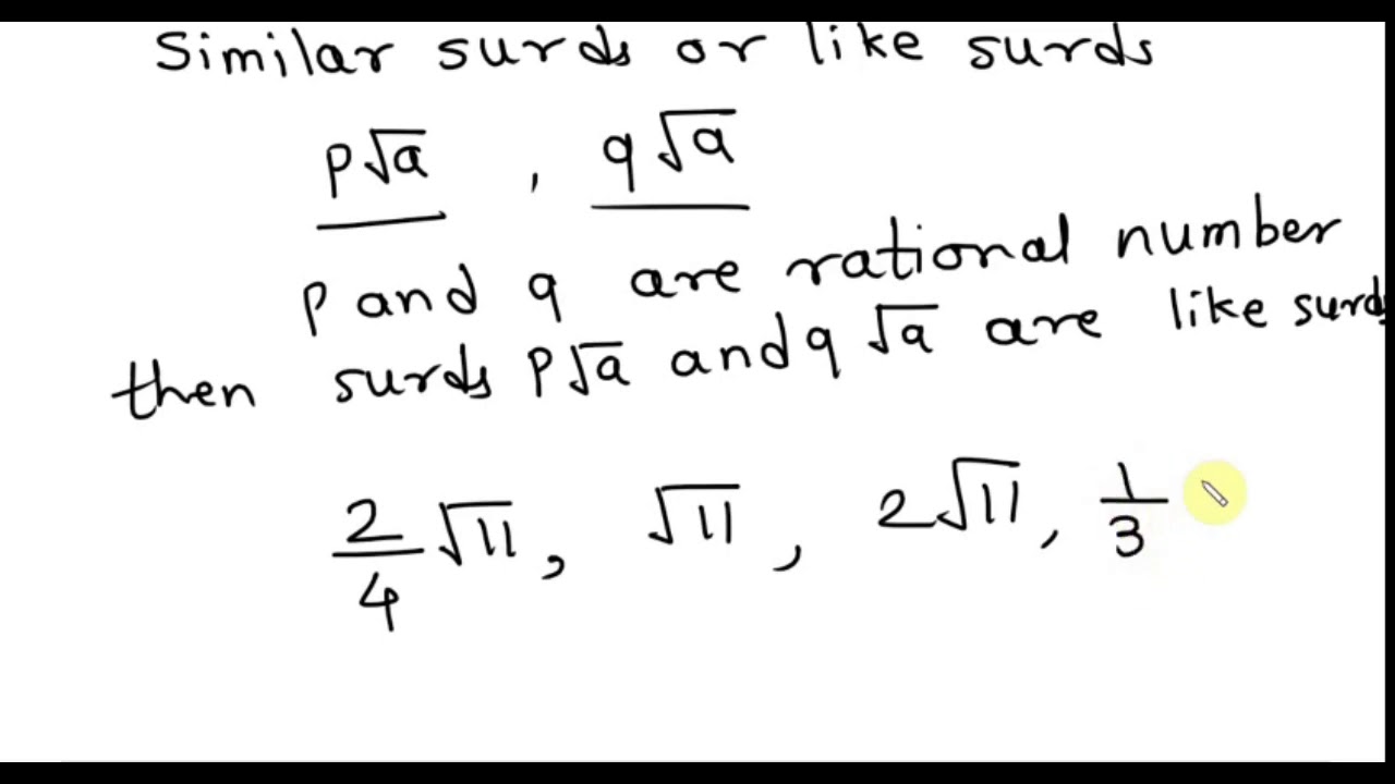 similar surds or like  surds