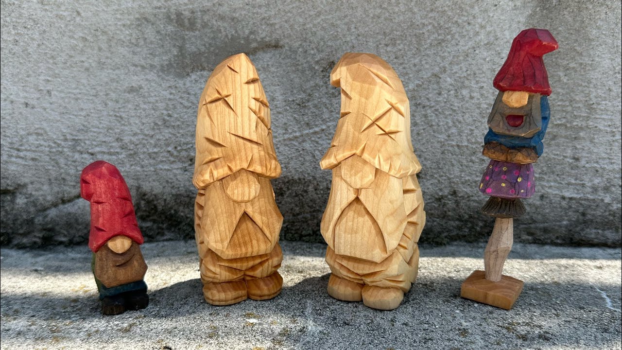 Whittling A Simple Wooden Gnome- Beginner Woodcarving Project