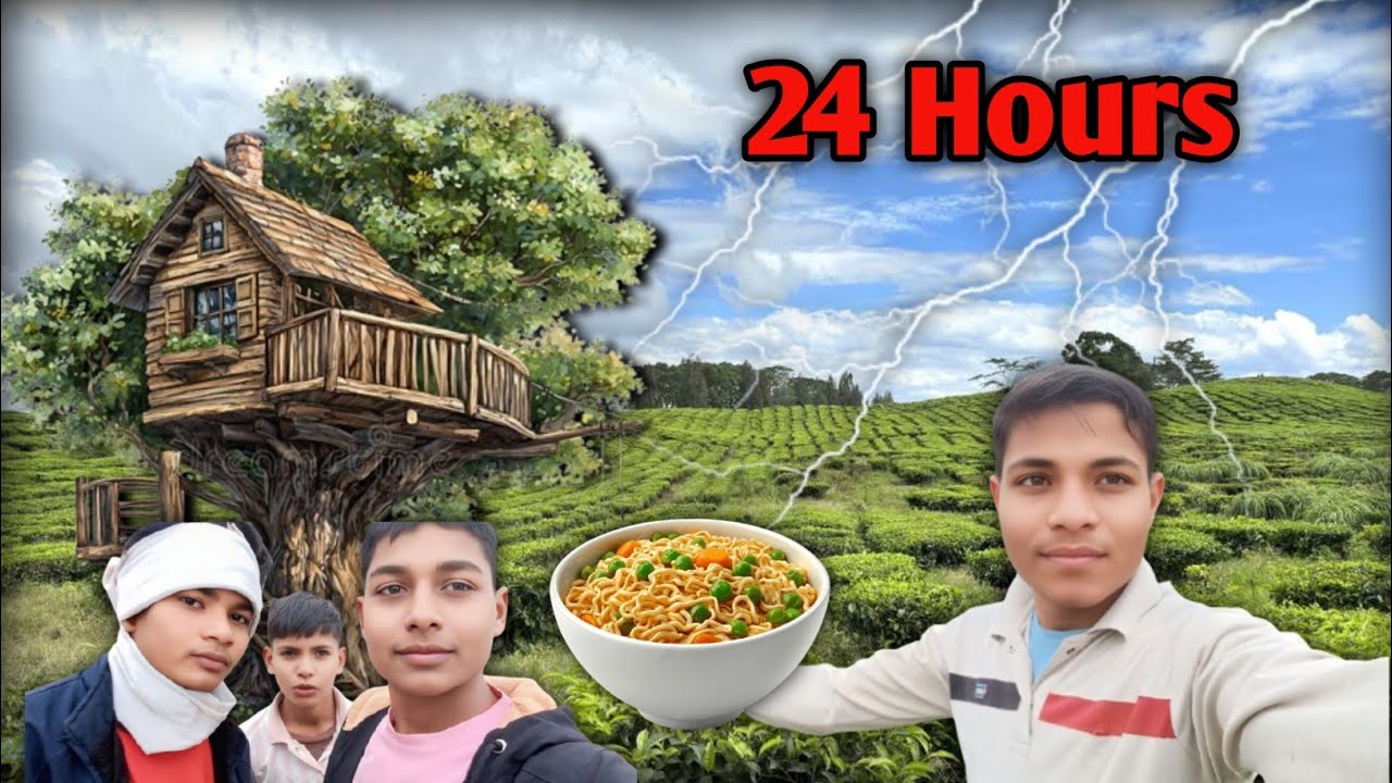 24 Hours challenge। in tree house।। 
