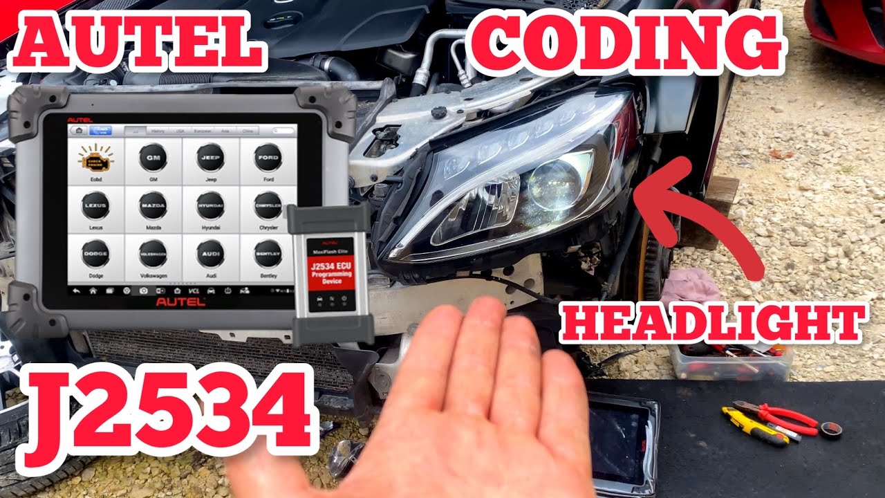 AUTEL MAXISYS MS908s Pro J2534 КОДИРОВАНИЕ фар MERCEDES шаг за шагом…