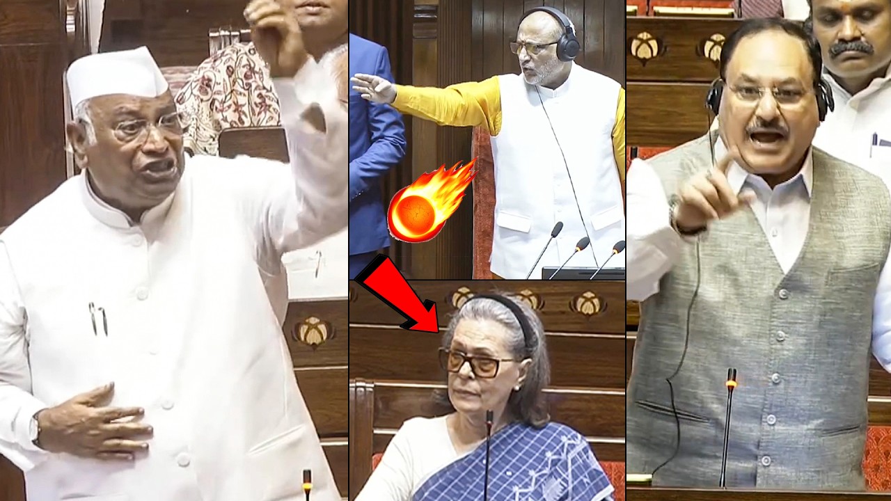 BIG Fight In Parliament | Mallikarjun Kharge Vs Jp Nadda | Sonia Gandhi | CP Radhakrishnan