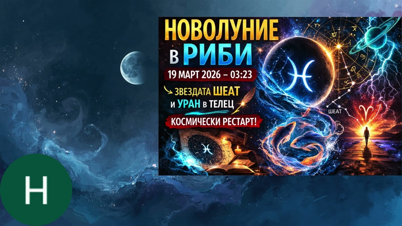МОЩНО НОВОЛУНИЕ в РИБИ 🌑 19 март 2026 | Космически рестарт, Уран носи изненади!