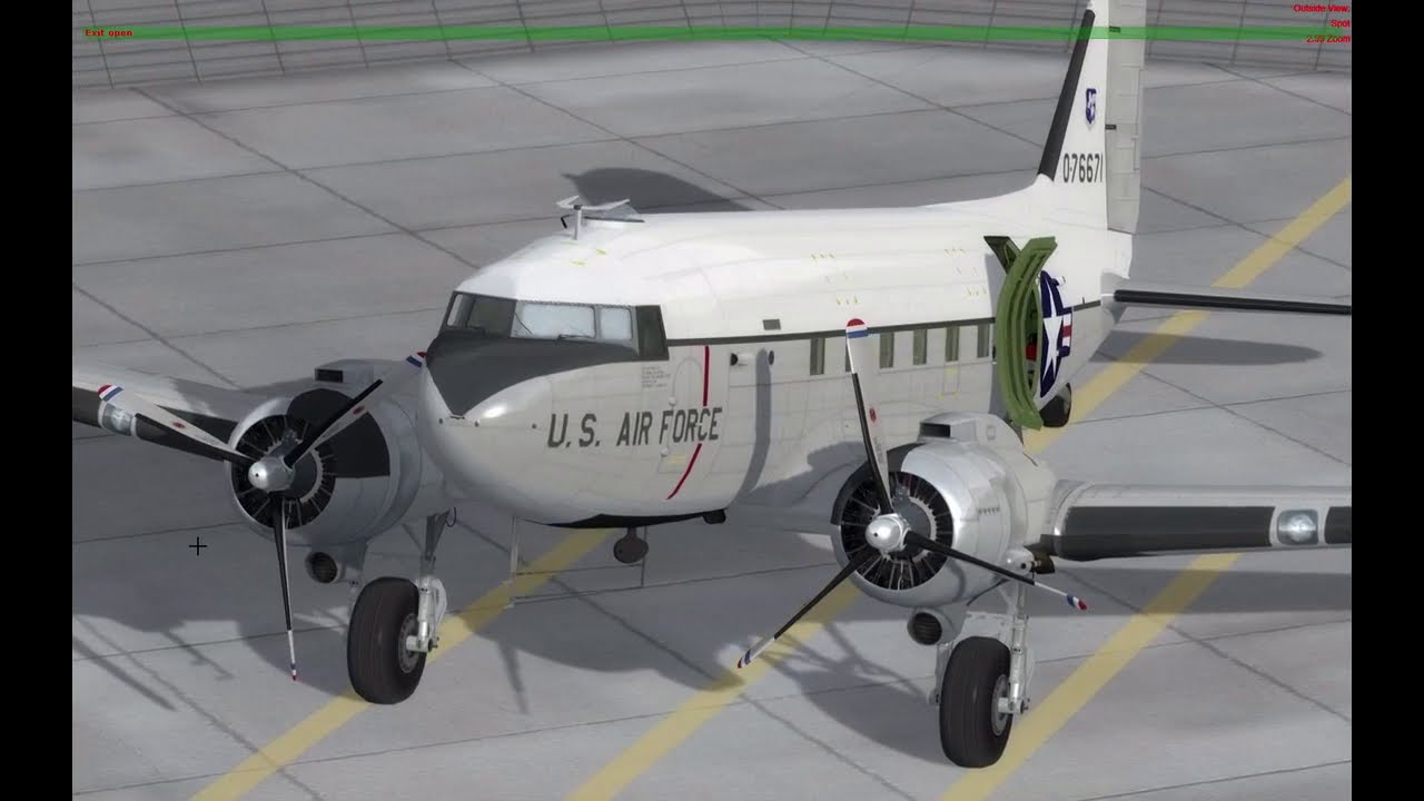 Manfred Jahn's C47  Skytrain V3 14 Beta for P3D FSX & Xplane Freeware Review